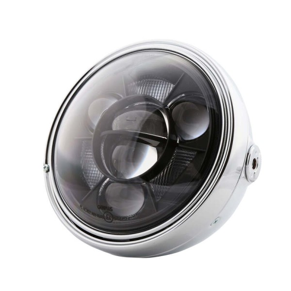 Feu avant LED HIGHSIDER pro Santa FE Type 11 - 7 pouces - avec TFL - homologué E - chromé - à l\'unité