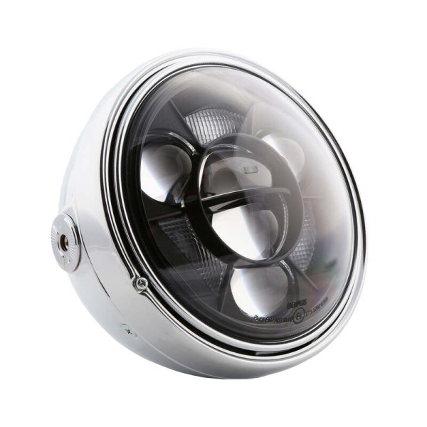 Feu avant LED HIGHSIDER pro Santa FE Type 11 - 7 pouces - avec TFL - homologué E - chromé - à l\'unité