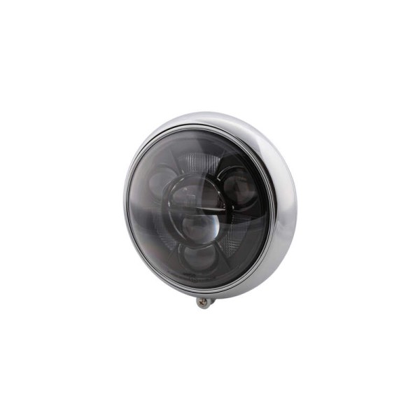 Feu avant LED HIGHSIDER pro Yuma 2 Type 11 - 7 pouces - avec TFL - homologué E - chromé - à l\'unité