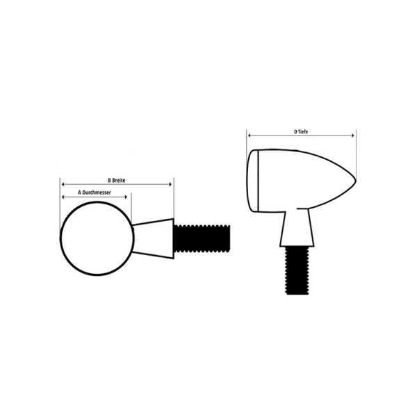 Feu arrière à LED HIGHSIDER Micro-Bullet, noir, teinté