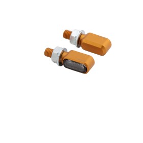 Clignotants LED CNC HIGHSIDER Little Bronx, or, verre teinté, homologué E, paire