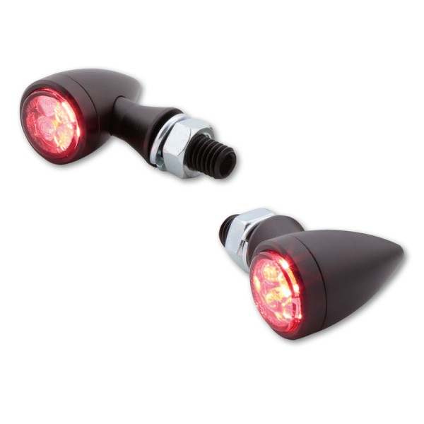 Feu arrière/clignotant LED HIGHSIDER smart Sixteen Bullet 3en1 homologué - verre fumé - la paire