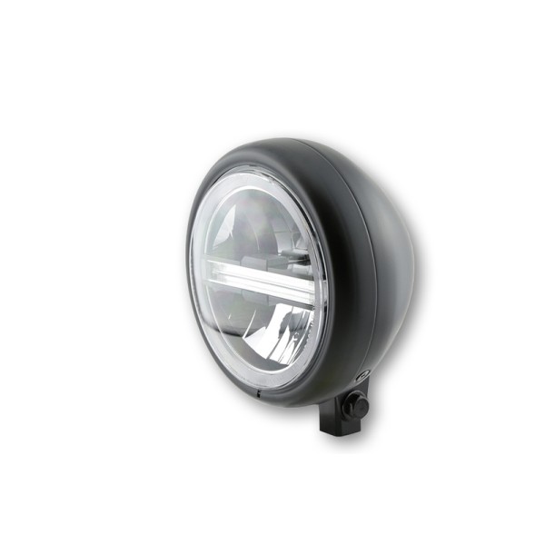 Feu avant LED HIGHSIDER pro Pecos Type 6 - 5 3/4 pouces - fixation inférieure - avec TFL - noir