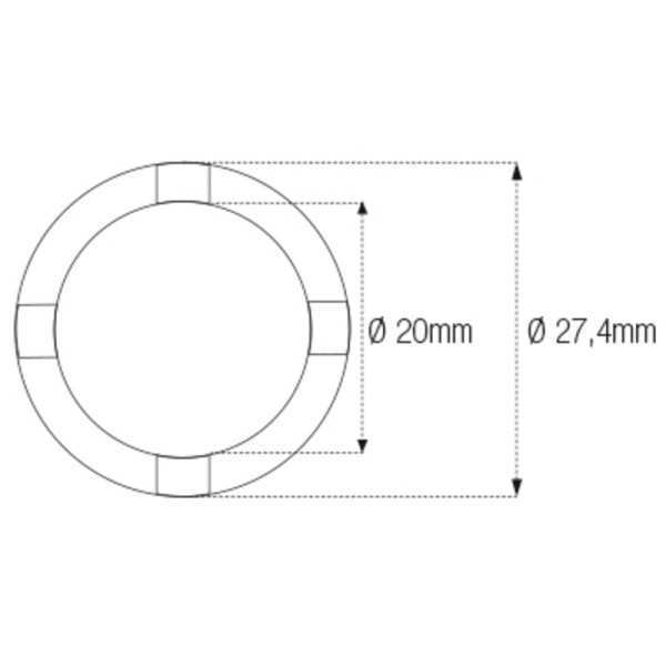 Douille à créneaux JMP pour bras oscillant/chassis Øint.20mm/Øext.27,4mm 4 crans BMW