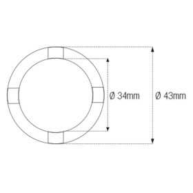 Douille à créneaux JMP pour bras oscillant/chassis Øint.34mm/Øext.43mm 4 crans Kawasaki