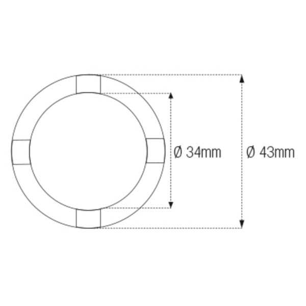 Douille à créneaux JMP pour bras oscillant/chassis Øint.34mm/Øext.43mm 4 crans Kawasaki