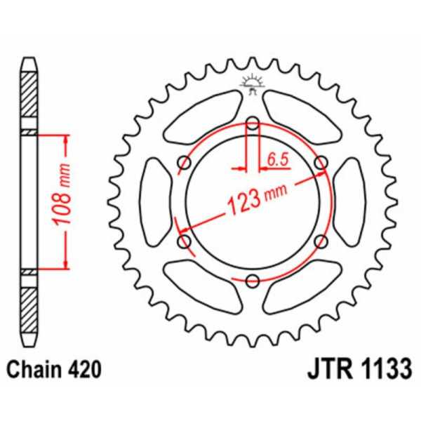 Kit chaîne JT 420HDR 11/53 standard - couronne standard