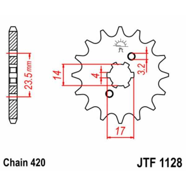 Kit chaîne JT 420HDR 11/53 standard - couronne standard