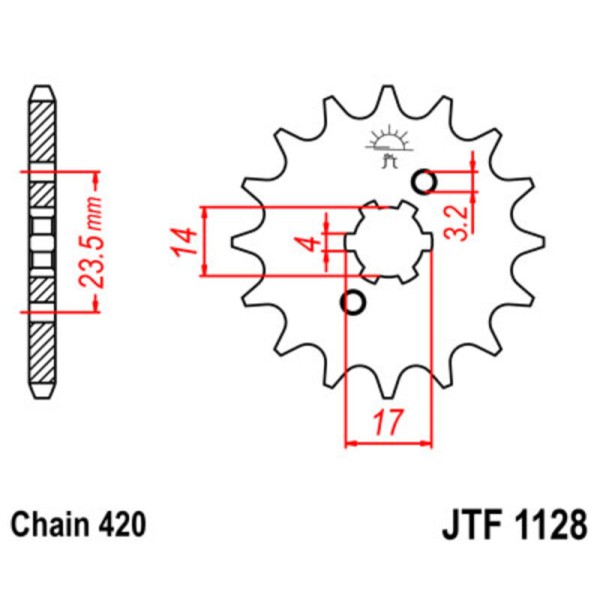 Kit chaîne JT/JT 420HDR 11/53 - couronne standard