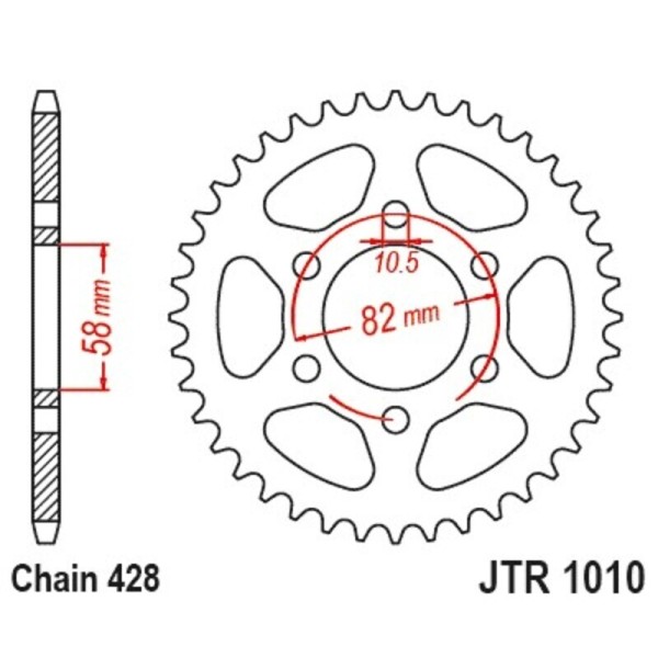 Kit chaîne JT/JT 428HDR 14/37 standard - couronne standard