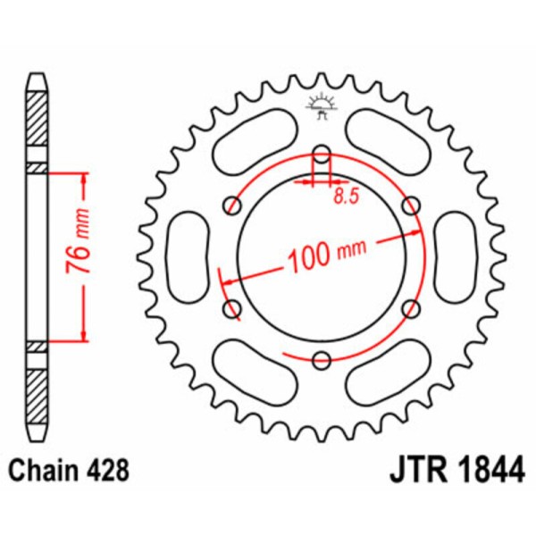 Kit chaîne JT/JT 428HDR 15/34 standard - couronne standard