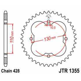 Couronne JT SPROCKETS acier standard 1355 - 428