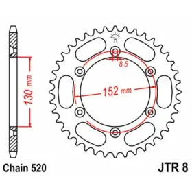 Couronne JT SPROCKETS acier standard 8 - 520