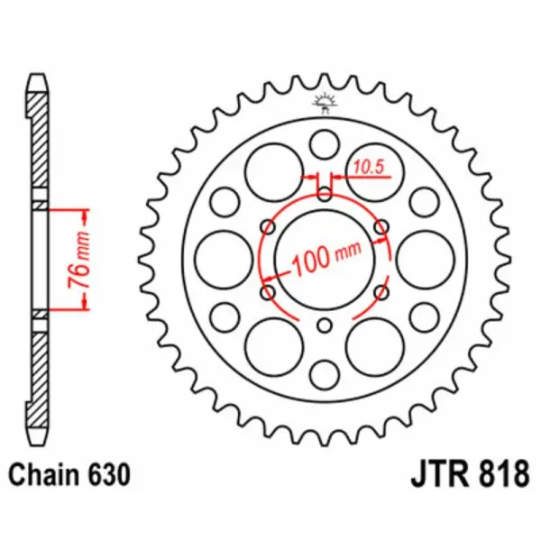 Couronne JT SPROCKETS acier standard 818 - 630
