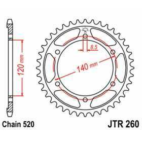 Couronne JT SPROCKETS acier standard 260 - 520