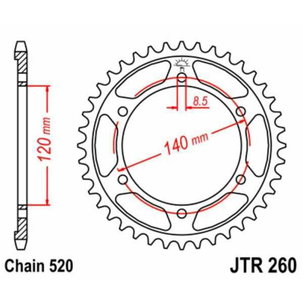 Couronne JT SPROCKETS acier standard 260 - 520