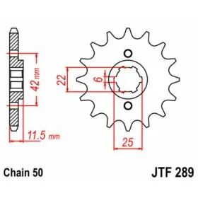 Pignon JT SPROCKETS acier standard 289 - 530
