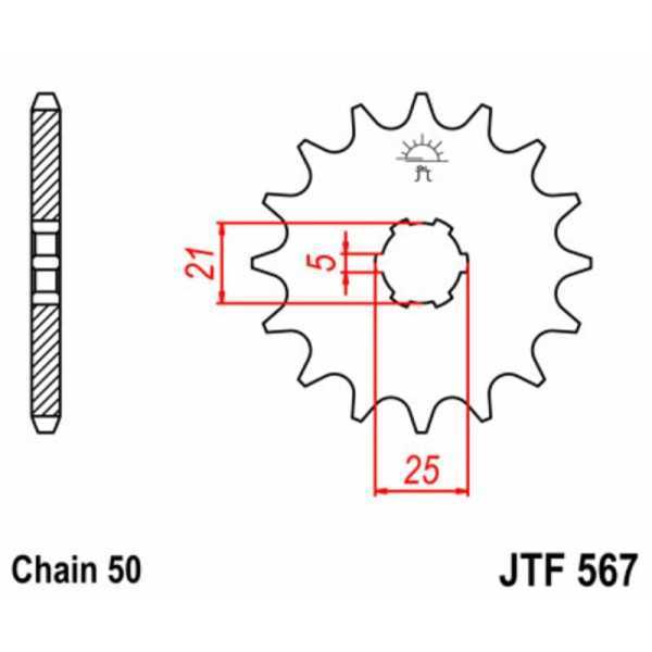 Pignon JT SPROCKETS acier standard 567 - 530