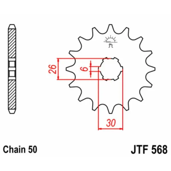 Pignon JT SPROCKETS acier standard 568 - 530