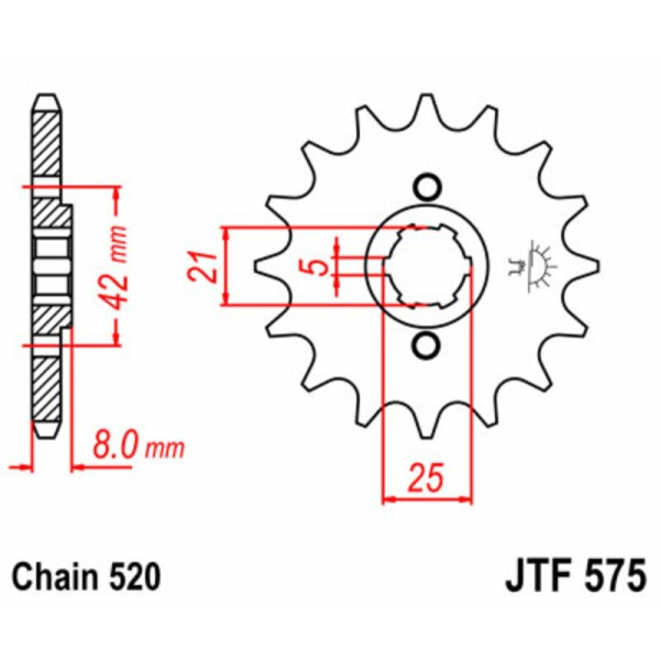 Pignon JT SPROCKETS acier standard 575 - 520