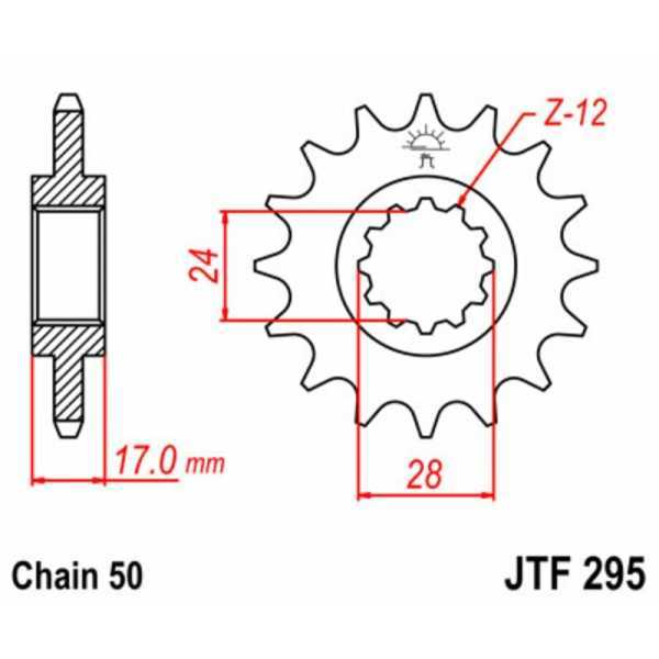 Pignon JT SPROCKETS acier standard 295 - 530