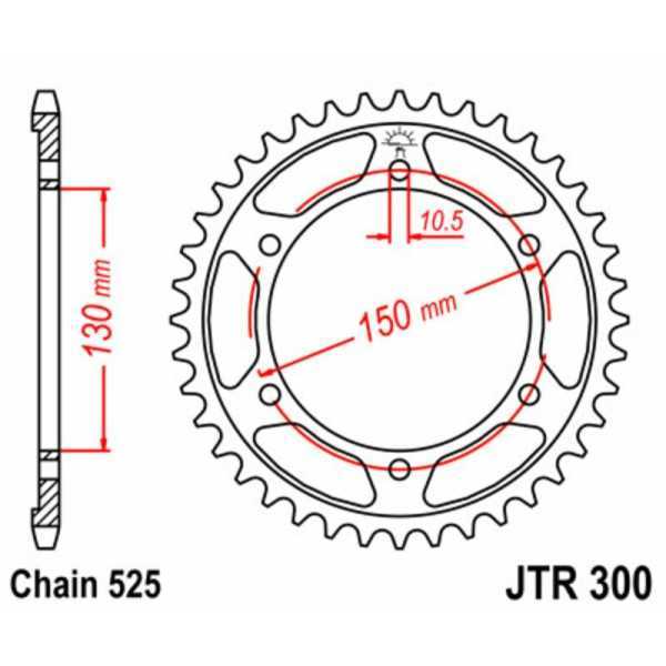 Couronne JT SPROCKETS acier standard 300 - 525
