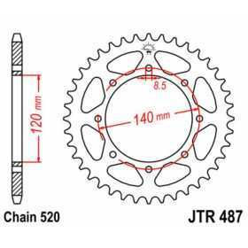 Couronne JT SPROCKETS acier standard 487 - 520