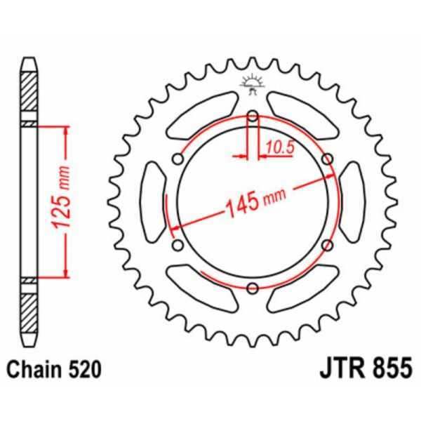Couronne JT SPROCKETS acier standard 855 - 520