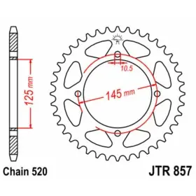 Couronne JT SPROCKETS acier standard 857 - 520