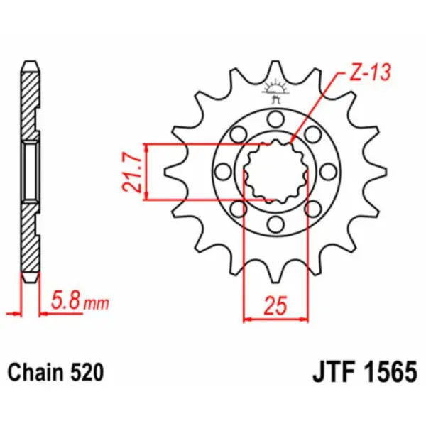 Pignon JT SPROCKETS acier standard 1565 - 520