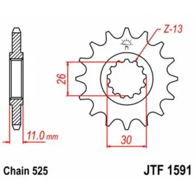 Pignon JT SPROCKETS acier standard 1591 - 525