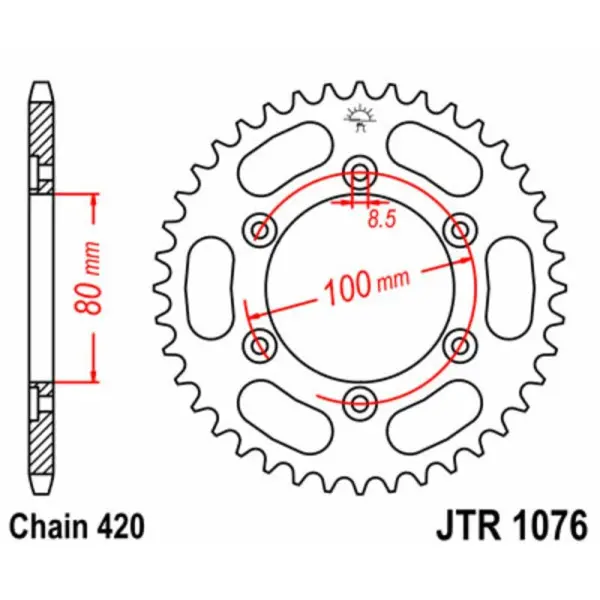 Couronne JT SPROCKETS acier standard 1076 - 420
