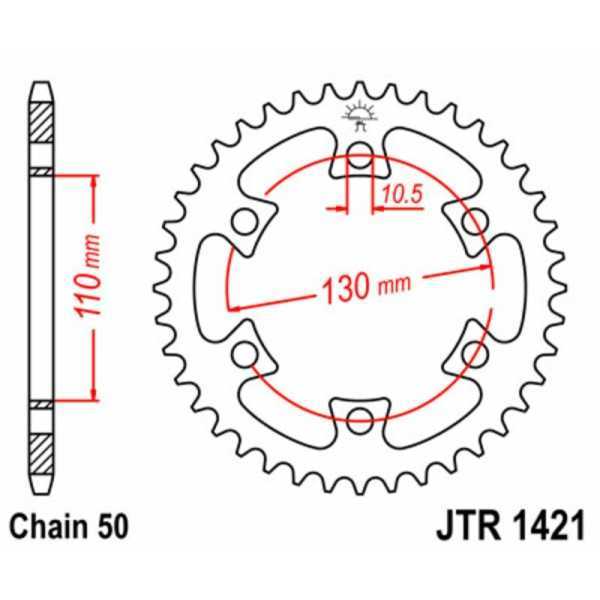Couronne JT SPROCKETS acier standard 1421 - 530