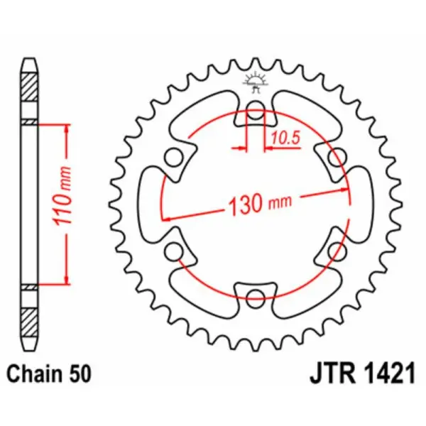 Couronne JT SPROCKETS acier standard 1421 - 530