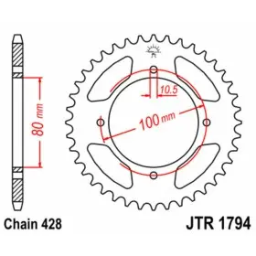 Couronne JT SPROCKETS acier standard 1794 - 428