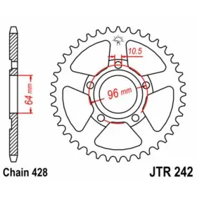 Couronne JT SPROCKETS acier standard 242 - 428