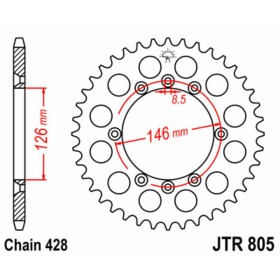 Couronne JT SPROCKETS acier standard 805 - 428