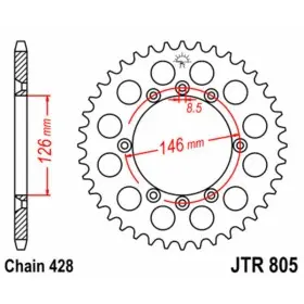 Couronne JT SPROCKETS acier standard 805 - 428