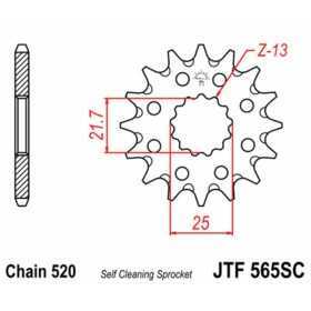 Pignon JT SPROCKETS acier anti-boue 565 - 520