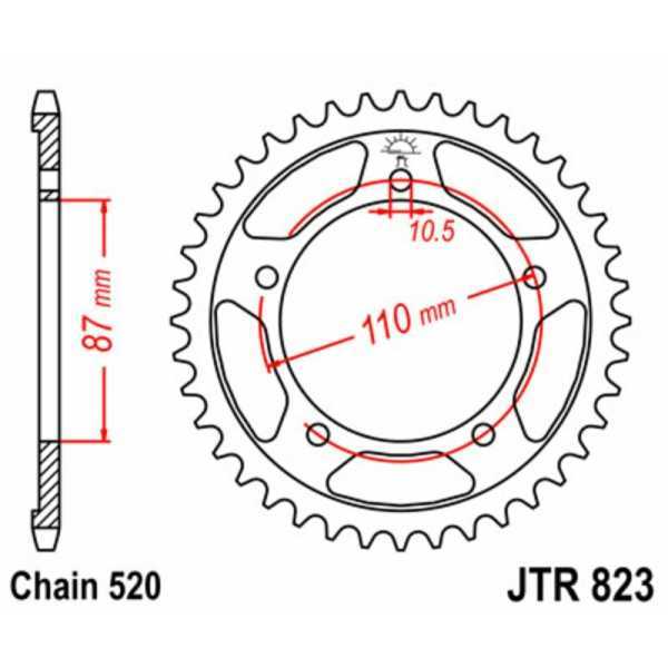 Couronne JT SPROCKETS acier standard 823 - 520