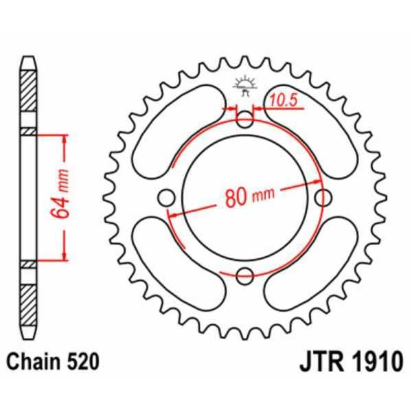 Couronne JT SPROCKETS acier standard 1910 - 520