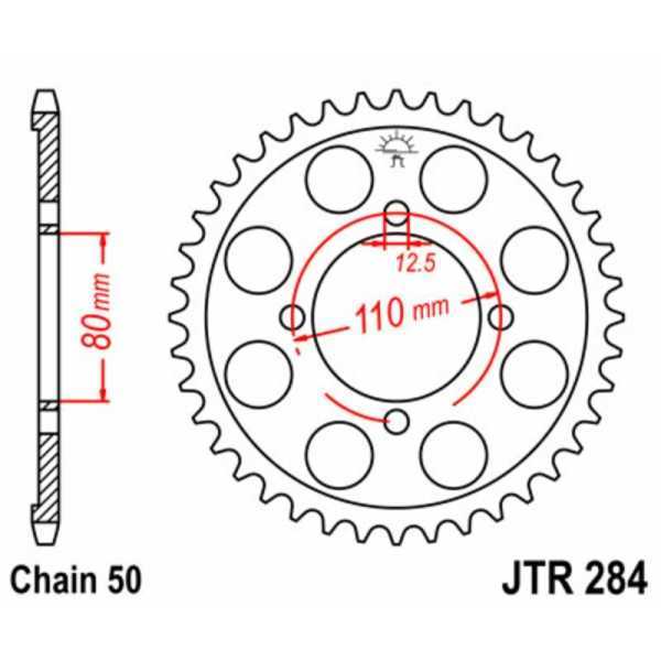 Couronne JT SPROCKETS acier standard 284 - 530