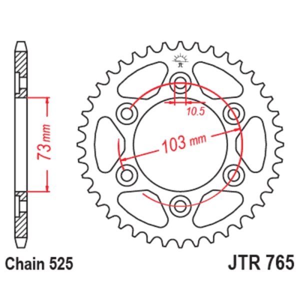 Couronne JT SPROCKETS Acier Standard - 530