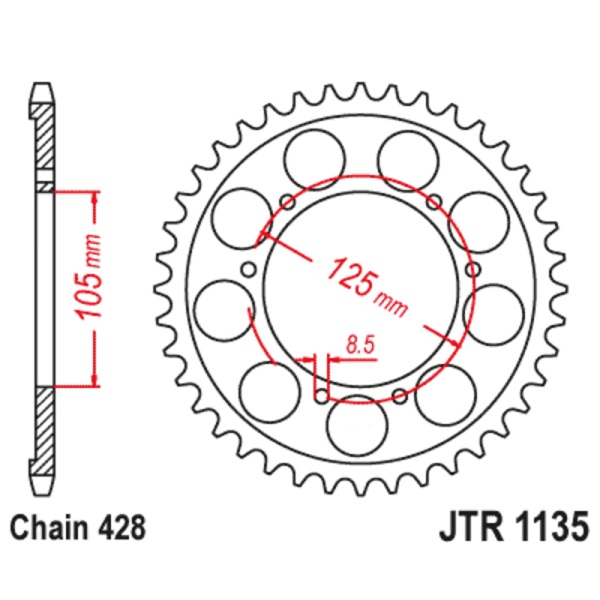 Couronne JT SPROCKETS Acier Standard - 428