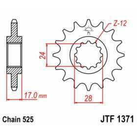 Pignon JT SPROCKETS acier standard 1371 - 525