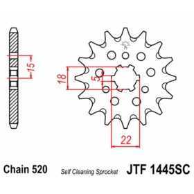 Pignon JT SPROCKETS acier anti-boue 1445 - 520