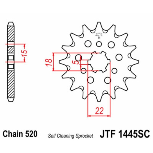 Pignon JT SPROCKETS acier anti-boue 1445 - 520