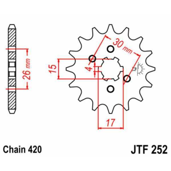 Pignon JT SPROCKETS acier standard 252 - 420