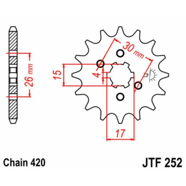 Pignon JT SPROCKETS acier standard 252 - 420