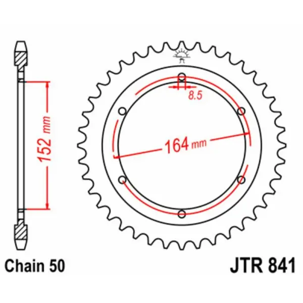 Couronne JT SPROCKETS acier standard 841 - 530